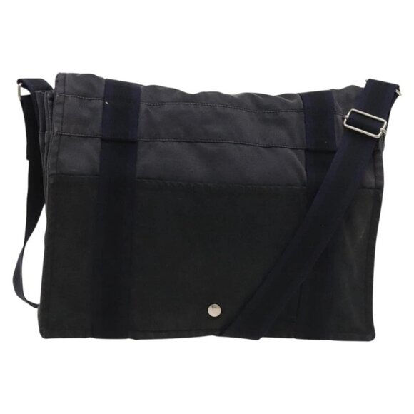 HERMES Fourre Tout Bassas MM Shoulder Bag Canvas Navy Auth bs25503 - Picture 1 of 16